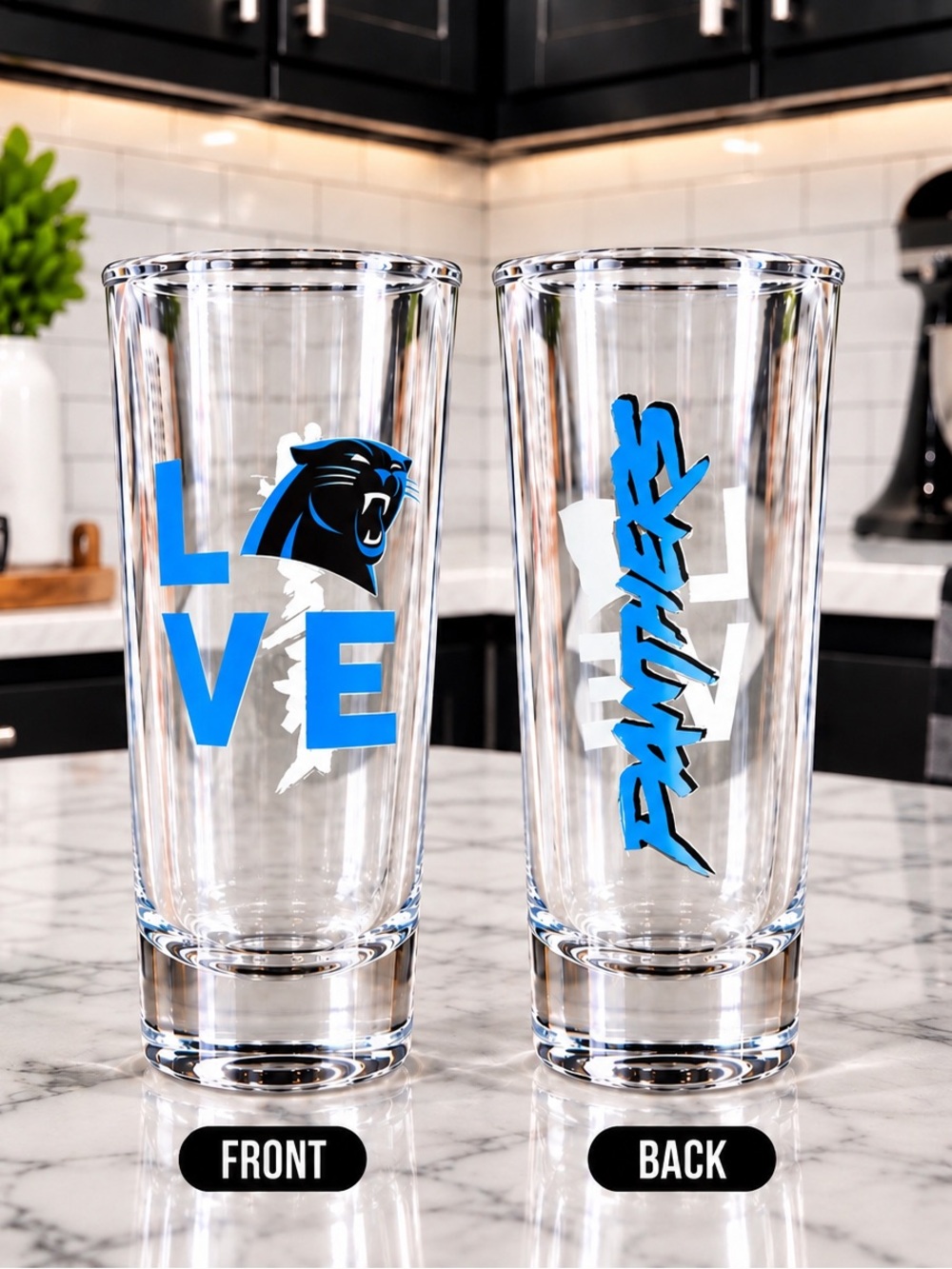Blue 'LOVE' Tall Pint Glass - Official Fan Drinkware